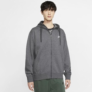 Hanorace Nike Sportswear Club Fleece Full-Zip Barbati Gri Gri Inchis Albi | MQVF-67903